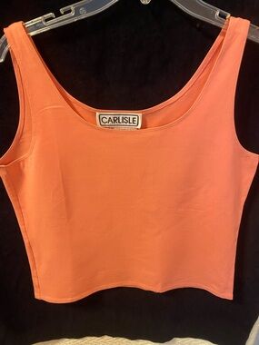 Carlisle Coral-Orange Scoop Neck Tank